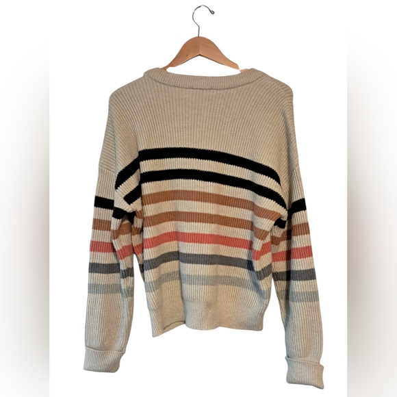 Tahari women's striped sweater with buttons - Picture 3 of 4